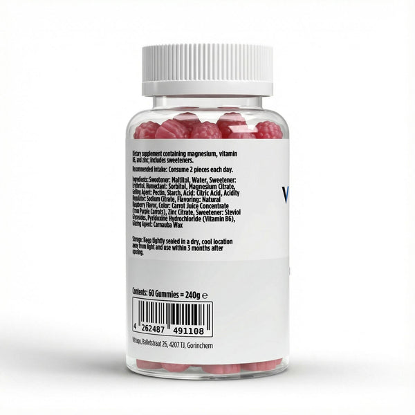 Magnesium Gummies met Zink & Vitamine B6 - 60 stuks