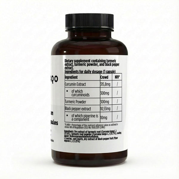 Kurkuma 95% Curcumine + Piperine - 60 vegan capsules
